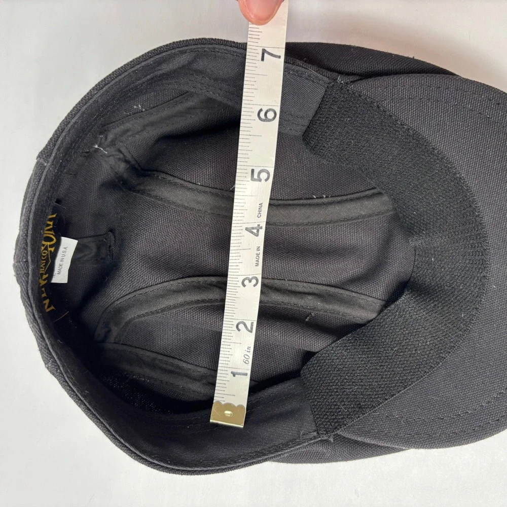 VTG New York Hat‎ Co Black Canvas Newsboy Cap Mens S/M Union Label USA Made
